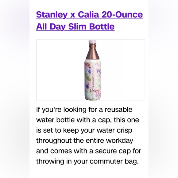 Stanley x Calia 20-Ounce All Day Slim Bottle in a Floral Design - Picture 2 of 4